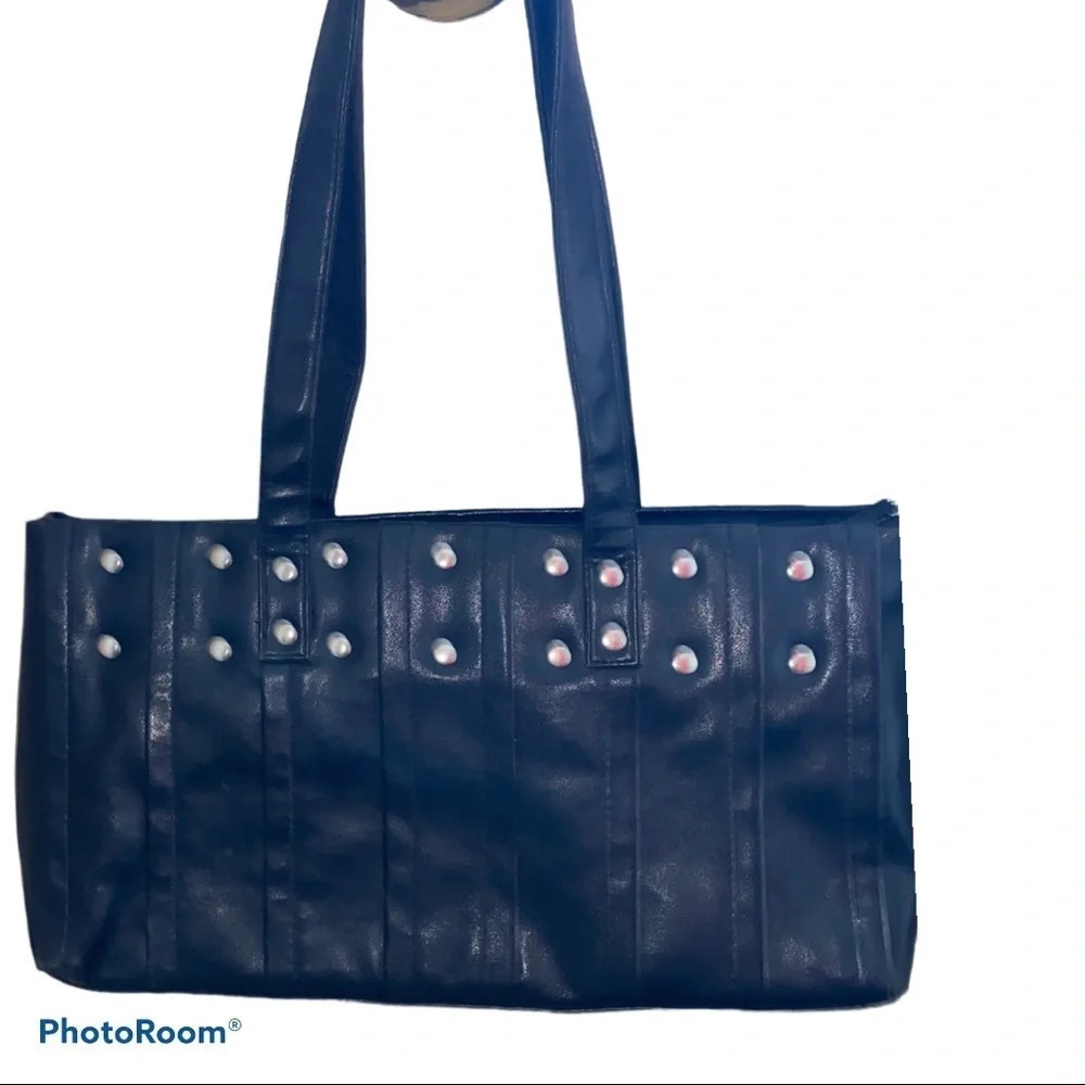 Elizabeth Ardene  black Vegan leather studded tote